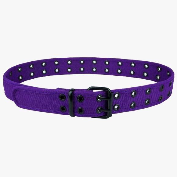 🔹️NWT Purple Durable Canvas Double Grommet Belt Medium - Picture 2 of 4
